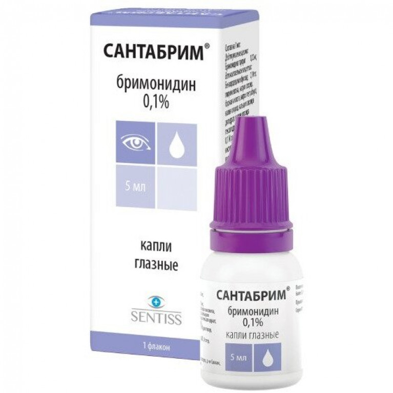 Сантабрим капли глазные 0.1% 5 мл флакон 1 шт.