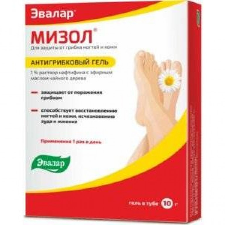 Мизол гель для наружного применения 1% противогрибковый 10 г туба 1 шт.