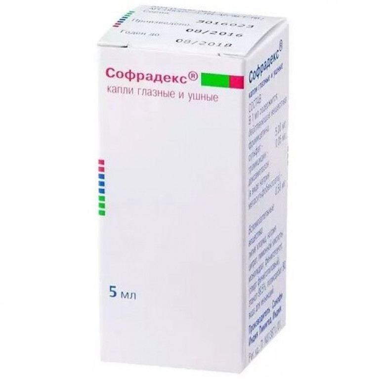 Софрадекс капли глазные и ушные флакон 5 мл