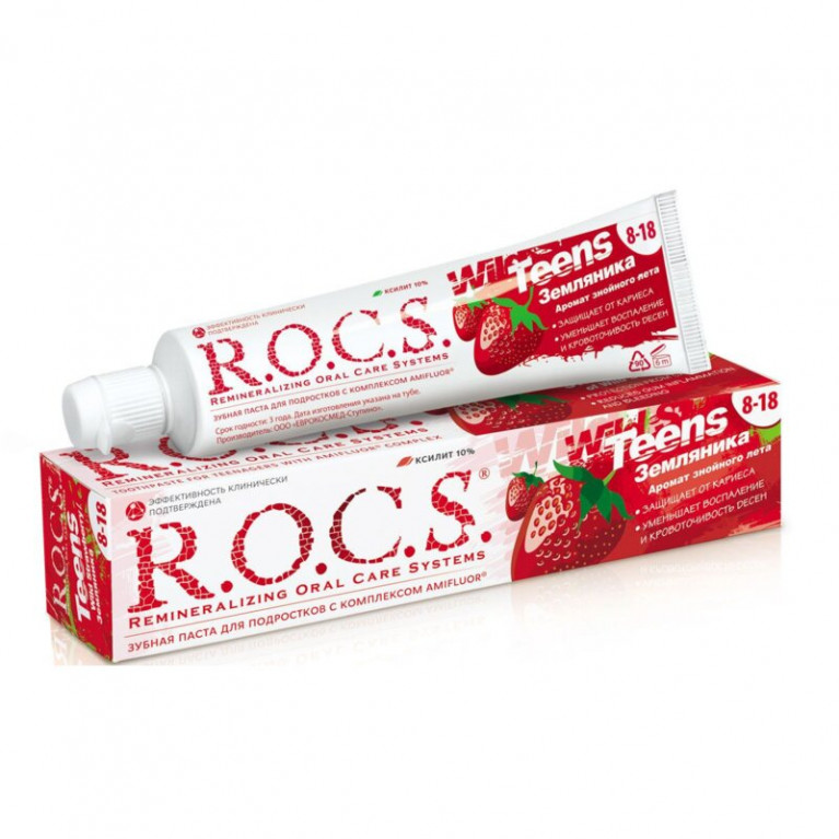 Рокс зубная паста теенс аромат лета и земляника от 8-18 лет 74 г 