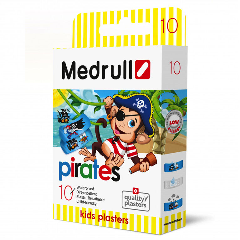 Лейкопластырь Медрулл пластыри Кидс Пиратес №10