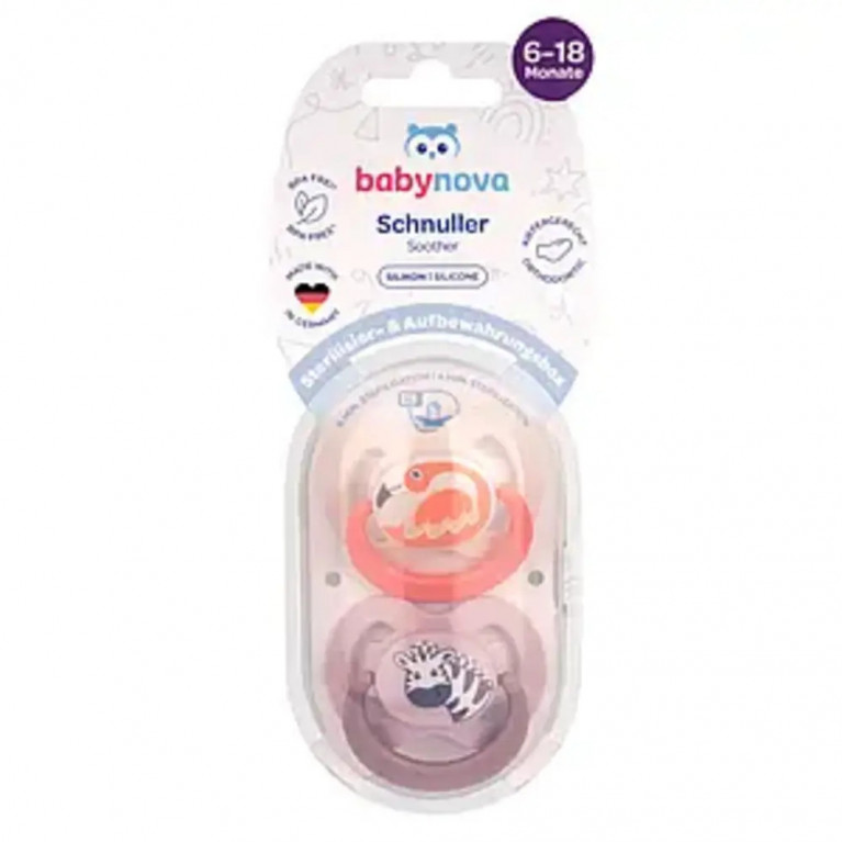 Бейби нова соска-пустышка силикон скошенная с рисунком анатомическая 6-18 мес.№2/20005/